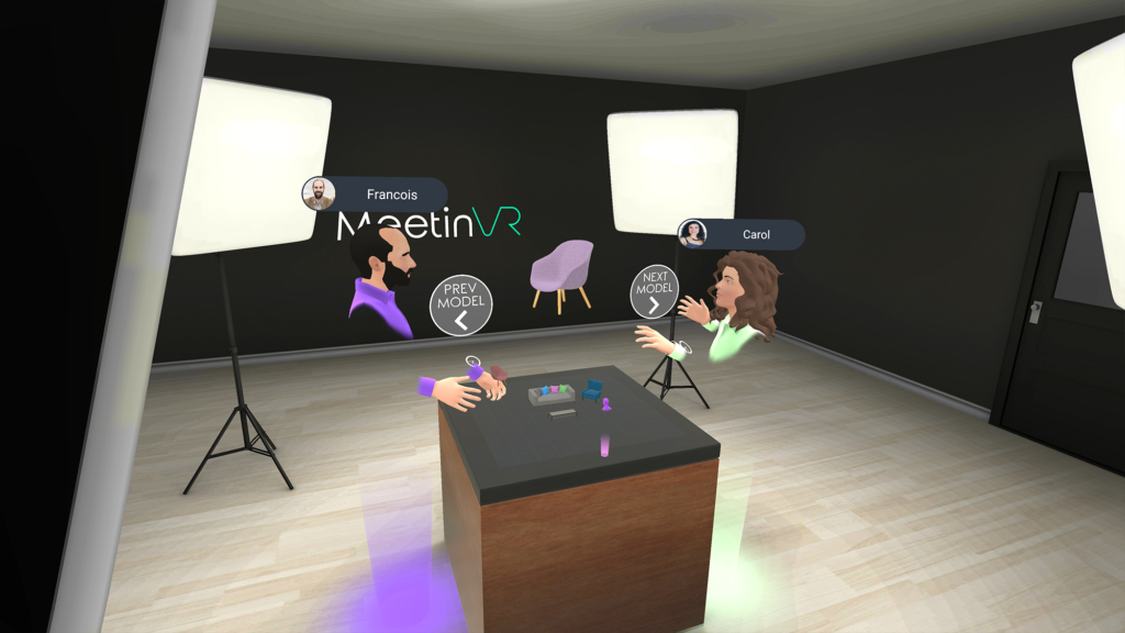 3D VR room for working with 3D models